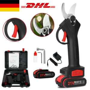 21V Kabellos Astschere Stschneider Rebschere Gartenschere Obstbaumschere 2 Akku