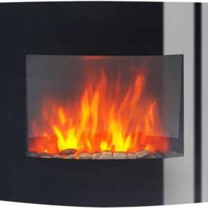 Breakling B107 Muria Elektrischer Kamin mit LED-Flamme, 2000W, 62x50 cm, schwarz