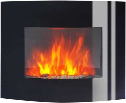 Breakling B107 Muria Elektrischer Kamin mit LED-Flamme, 2000W, 62x50 cm, schwarz
