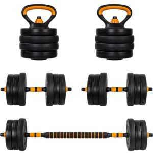 MOVIT® 6in1 Professionelles XXL-Hantelset Kurzhantelset Kettlebell Langhantelset