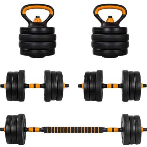 MOVIT® 6in1 Professionelles XXL-Hantelset Kurzhantelset Kettlebell Langhantelset