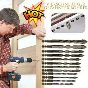 12Stk Sägezahn-Exzenterbohrer Exzenterbohrer-Set vierschneidiger Sägezahn-Bohrer