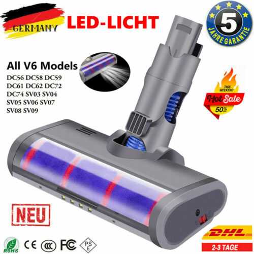 Bürstenkopf für Dyson V6/DC58/DC62 Elektrobürste Turbobürste Ersatz Bodendüse