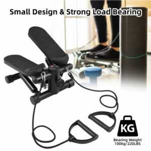 Mini Stepper Heimtrainer LCD-Bildschirm Fitness Fitnessgerät mit Widerstand Band
