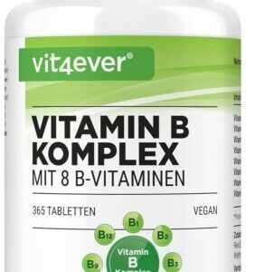 Vitamin B Komplex - 365 Tabletten - Alle 8 B-Vitamine in 1 Tablette - Vegan