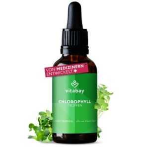 Vitabay Chlorophyll Tropfen 50mg Vegan & Laborgeprüft 100ml (ca 2.600 Tropfen)