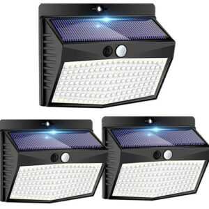 3er Set solarbetriebene Wandleuchte mit Bewegungsmelder – Modern und wetterfest