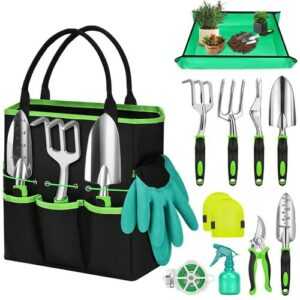 Gartenwerkzeug Set, 12 Stück Schwerlast Gartengeräte, dauerhafter Gartenschaufel