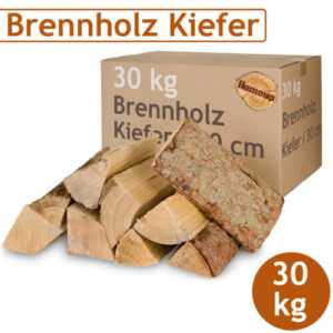 (0,81€/1kg) Kiefer Brennholz Kaminholz 30 kg Holz Ofen Kamin 30 cm Kaminofen Fla