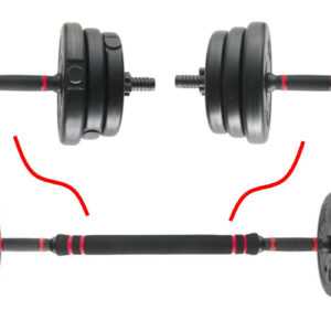 CRIVITLanghantel / Kurzhantel 2-in-1 Set Krafttraining Muskel Aufbau Training