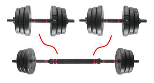 CRIVITLanghantel / Kurzhantel 2-in-1 Set Krafttraining Muskel Aufbau Training