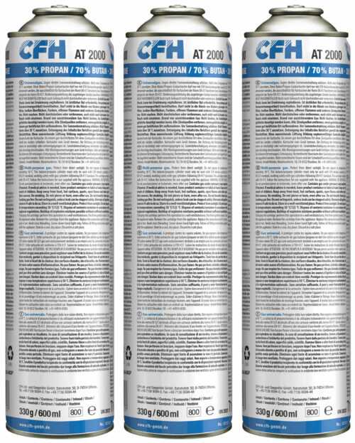 3x CFH Universalgas AT2000 330g 600ml Gaskartusche Gas 7/16" EU Gewinde