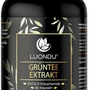 Luondu Grüntee Extrakt 90 Kapseln hochdosiert - 2250mg Grüner Tee Extrakt, 339mg