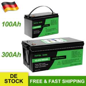12V 100Ah 200Ah 300Ah Lithium Batterie LiFePO4 Akku BMS Solarbatterie Boot RV