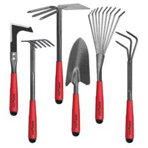 Gartengeräte Set 6 Stück aus Stahl Flexibel für Gartenarbeit und Transplantation