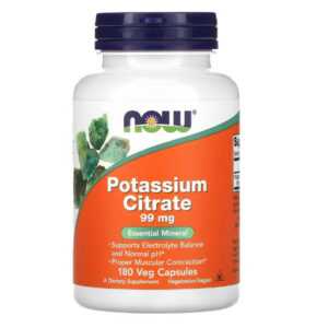 NOW Foods, Potassium Citrate, Kaliumcitrat, 99 mg, 180 vegetarische Kapseln