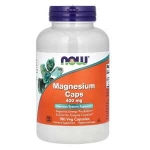 NOW Foods, Magnesium Caps, Magnesium-Kapseln, 400 mg, 180 vegetarische Kapseln