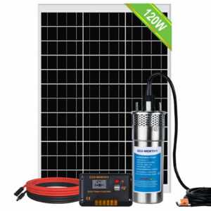 Solar wasserpumpen-Kit, 12V Edelstahl-Solarwasserpumpe +120W Solarpanel