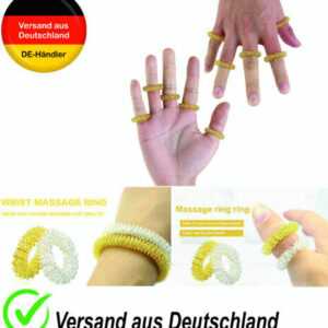 Akupressur Schmerztherapie Finger Arm Massage Circulation Ring Arthroroller gold