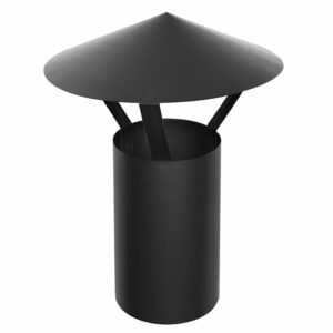 Rauchrohr 200mm - Regenhaube FAL schwarz DN200 Kaminrohr Ofen Rohr