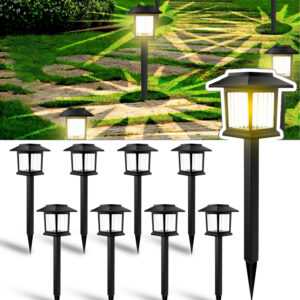 6-12X LED Solarleuchte Solar Leuchten Edelstahl Solarlampe Gartenleuchten Garten
