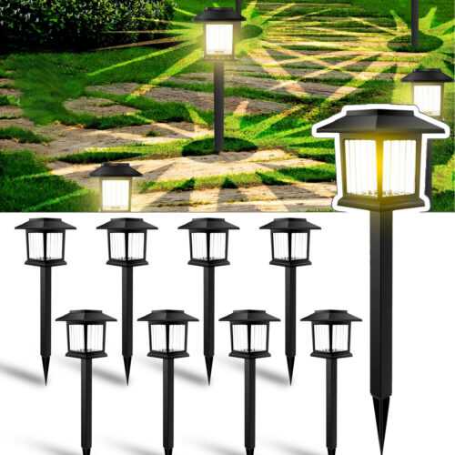6-12X LED Solarleuchte Solar Leuchten Edelstahl Solarlampe Gartenleuchten Garten