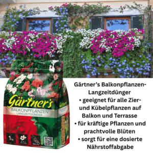 Balkonpflanzendünger, Langzeitdünger Balkon, Kübelpflanzendünger, Dünger Balkon