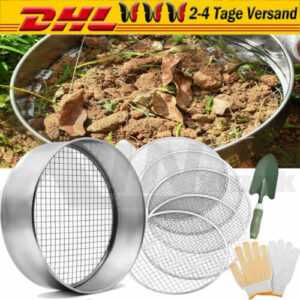 5in1 Gartensieb, 5 austauschbare Siebeinsätze Ø 3 mm, 6 mm, 8 mm, 10mm und 12 mm