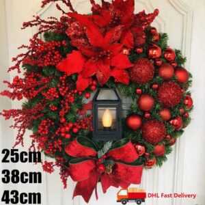 3SIZE Weihnachtskranz Türkranz Weihnachten Kranz Weihnachtsdeko Weihnachts Kranz