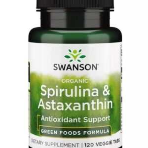 Swanson Bio Spirulina und Astaxanthin 120 pflanzliche Tabletten