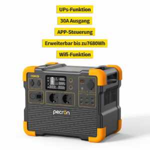 PECRON E1500LFP Tragbare Powerstation 2200W Solargenerator LiFePO4 Stromerzeuger