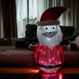 Weihnacht Deko außen Weihnachtsmann Innen Timer 45 LED kaltweiß 60x70cm Popup