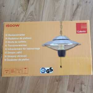 Decken-Terrassenstrahler Calienta Ø 42 cm 1500 Watt mit Zugschnurschalter Kette