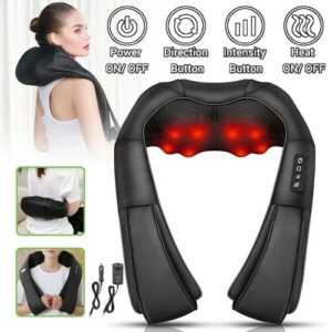 Nackenmassagegerät mit Wärme Nacken Rücken Massagegerät 3D Shiatsu Deep Massage