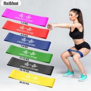 6er Fitnessband Gymnastikband Fitness Sport Band Set Beine Widerstandsband Yoga