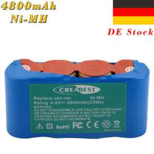 Creabest 4.8V 4.8Ah Ni-MH Akku für Kärcher Akkubesen BF9900 ABS-K55 K50 K85