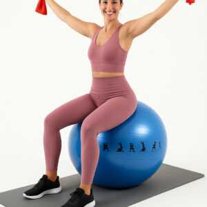 Orbisana Gymnastikball Sitzball Sportball Pilates mit Übungen, 65cm, bis 300 kg