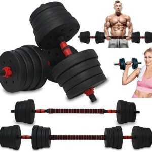 DMS® 2in1 Hantelset – 30 kg Kurzhanteln & Langhantel verstellbar mit scheiben