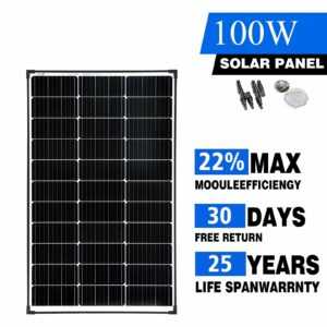 100W Solarmodul Monokristallin 12V Solarpanel 12Volt 100Watt Solarzelle