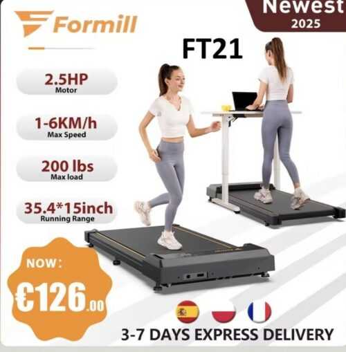Formill FT21 Mini-Laufband – 2,5 PS Motor, flach & leise fürs Home Office