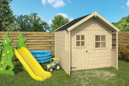 Kinderspielhaus Schneewittchen Blockhaus 149x149cm Holzhaus 16mm Terrasse Holz