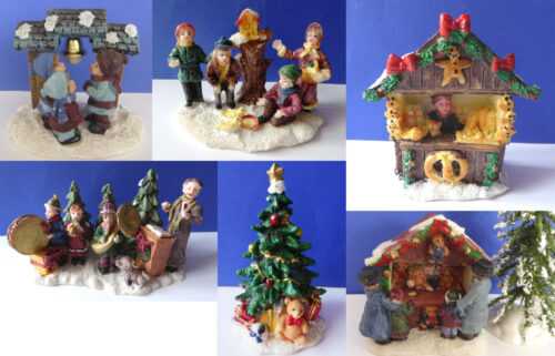 Wurm Figuren Weihnachten Winterdorf  Kinder Kapelle Tanne Marktstand Miniatur