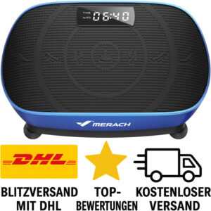 MERACH Vibrationsplatte: Ganzkörpertraining & Muskelaufbau | Bluetooth Lautsp...