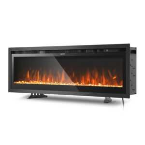 Elektrokamin Wandkamin Elektrischer Kamin Heizung 12 Farbmodi LED Flammen 1800W