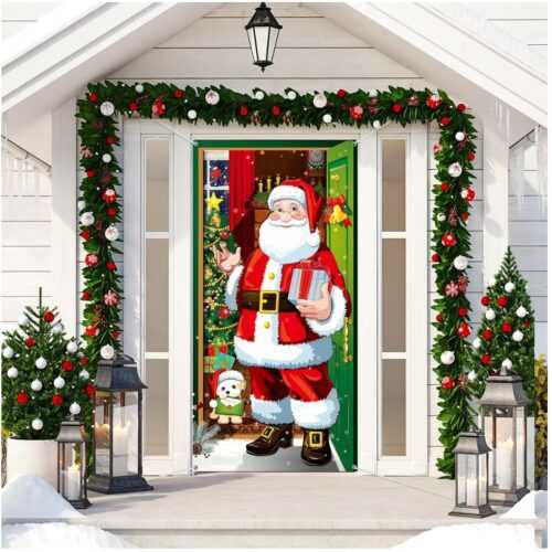 Weihnachtstür Dekoration, Weihnachtsmann, Banner, Weihnachtsdeko, Türhängen, ...