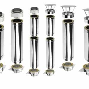 Edelstahl Kaminverlängerung Ø150-200mm Doppelwandig V2A - Versand aus Bayern