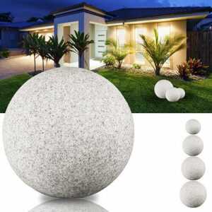 LED Kugelleuchte E27 Leuchtkugel Gartenleuchte Ø 20/30/40/50/60cm Granit Optik