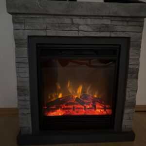 Kesser Elektrokamin, Standkamin, LED, 3D Flamme, Heizfunktion, dunkelgrau
