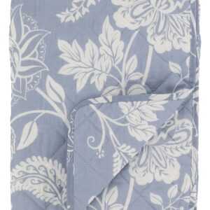 Chic Antique - Decke Quilt Wohndecke 180x130cm Blumenmuster Blau