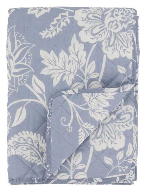 Chic Antique - Decke Quilt Wohndecke 180x130cm Blumenmuster Blau